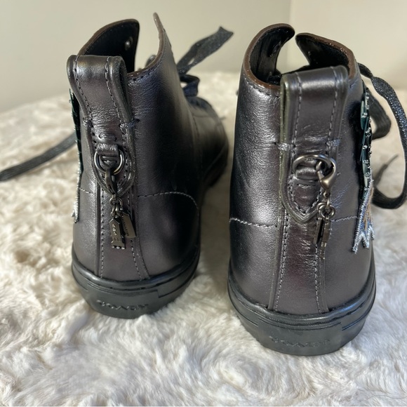 Coach Patch Sequined High Top Sneaker Gun Metal  MSRP: $395.00 - Picture 4 of 9